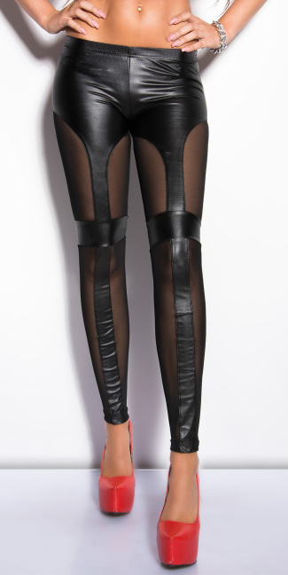 leggings with net-applications Black
